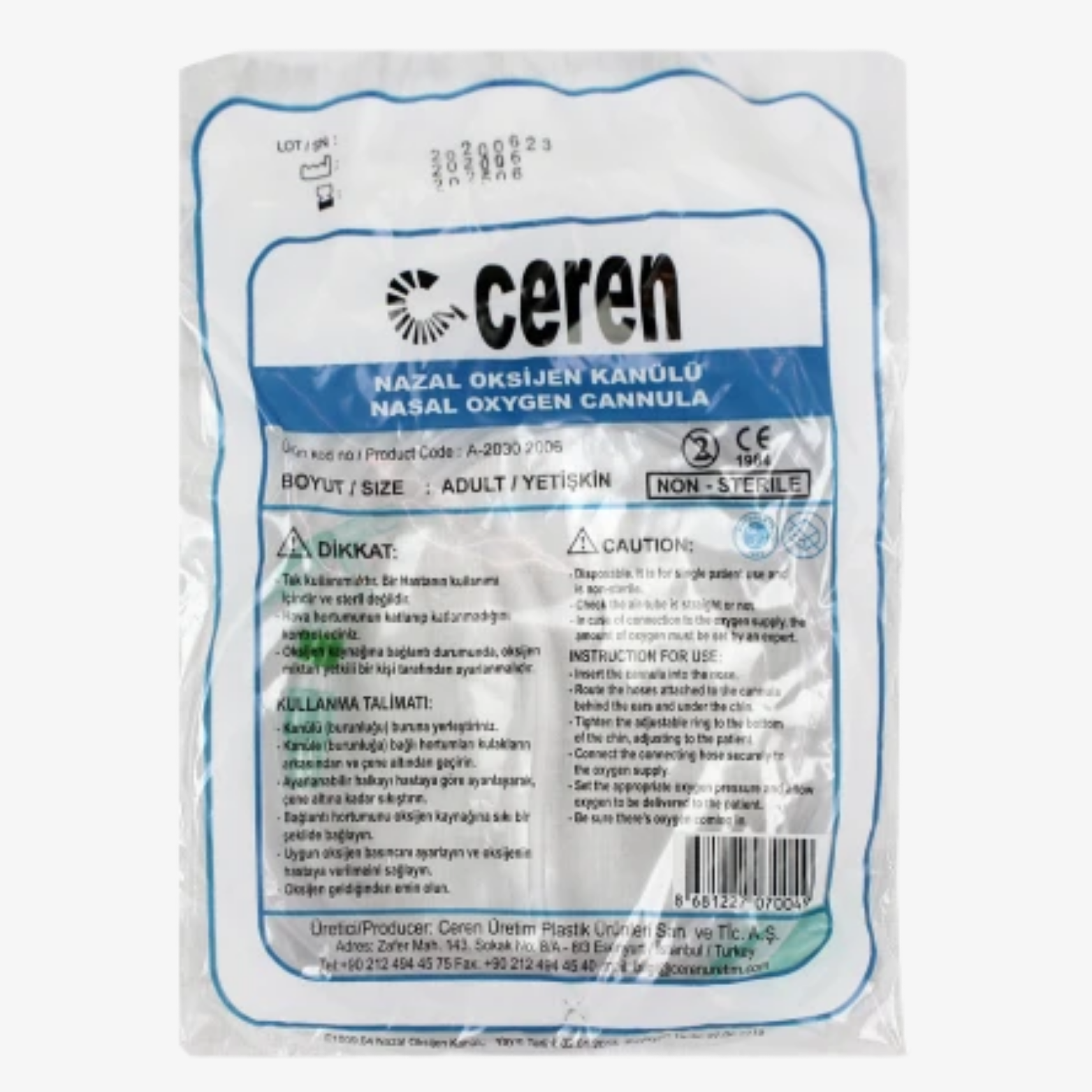 Nazal Oksigen Xortumu Adult | Ceren